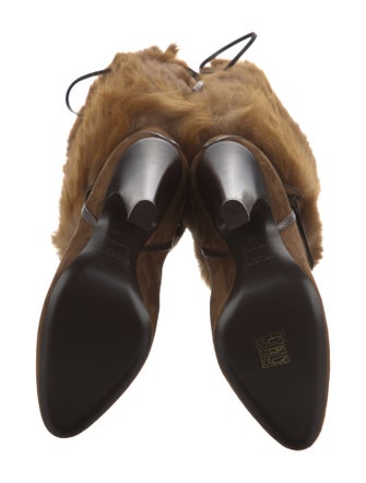 Saint Laurent Fur Slouch Boots