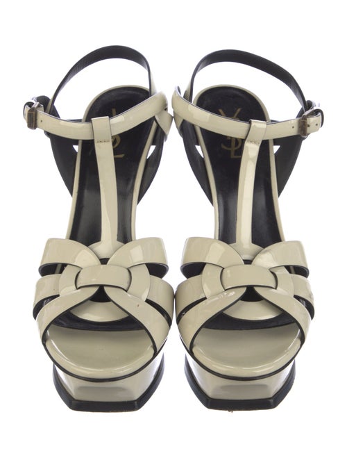 Saint Laurent Patent Leather T-Strap Sandals