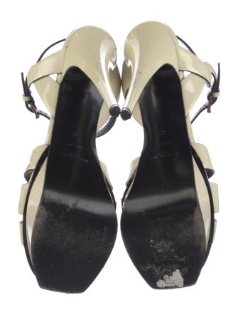 Saint Laurent Patent Leather T-Strap Sandals