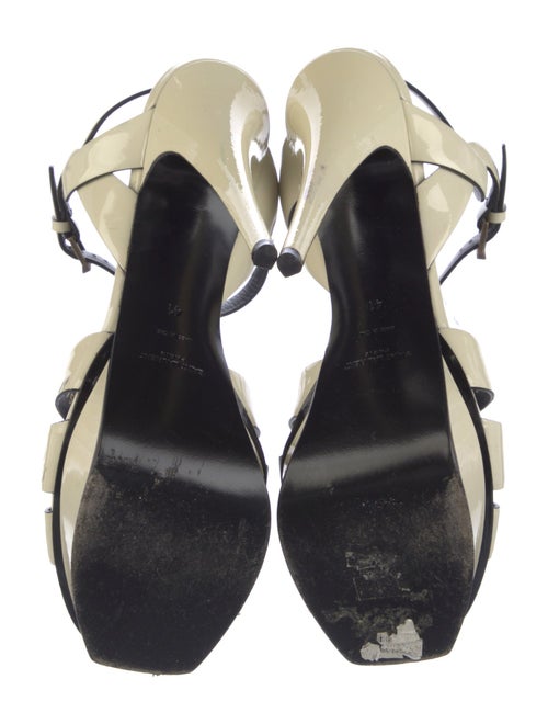 Saint Laurent Patent Leather T-Strap Sandals