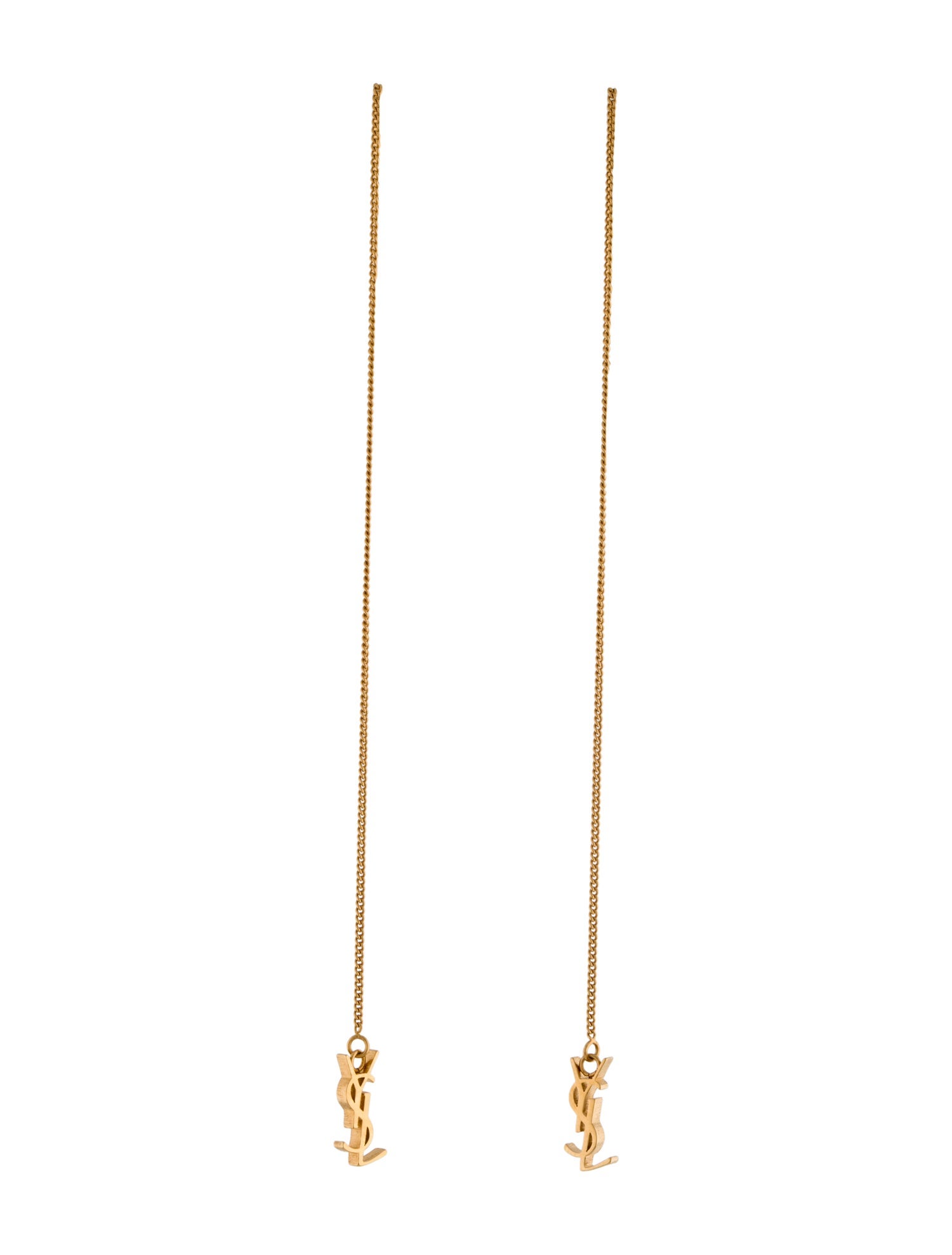 Saint Laurent Cassandre Threader Drop Earrings