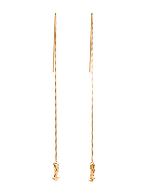 Saint Laurent Cassandre Threader Drop Earrings
