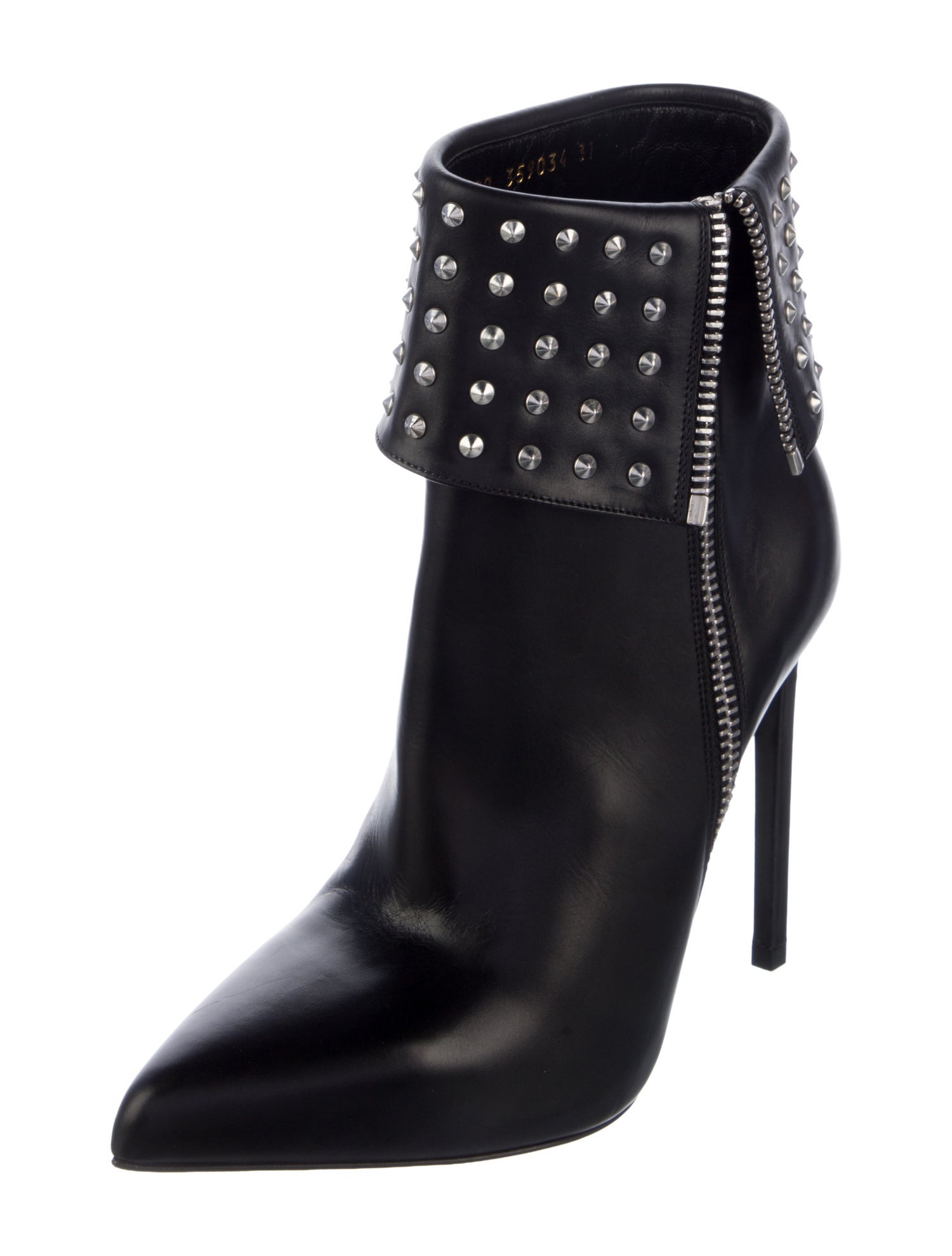 Saint Laurent Spike Accents Leather Boots