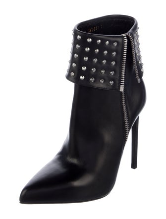 Saint Laurent Spike Accents Leather Boots