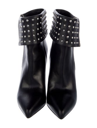 Saint Laurent Spike Accents Leather Boots