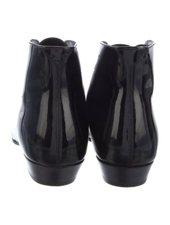 Saint Laurent Patent Leather Lace-Up Boots
