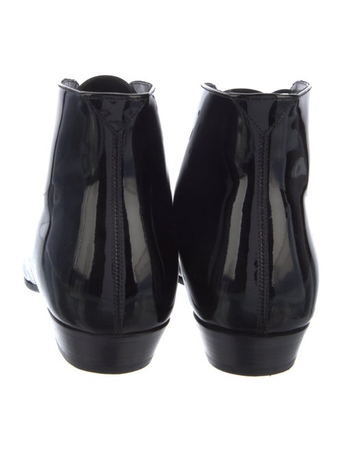 Saint Laurent Patent Leather Lace-Up Boots