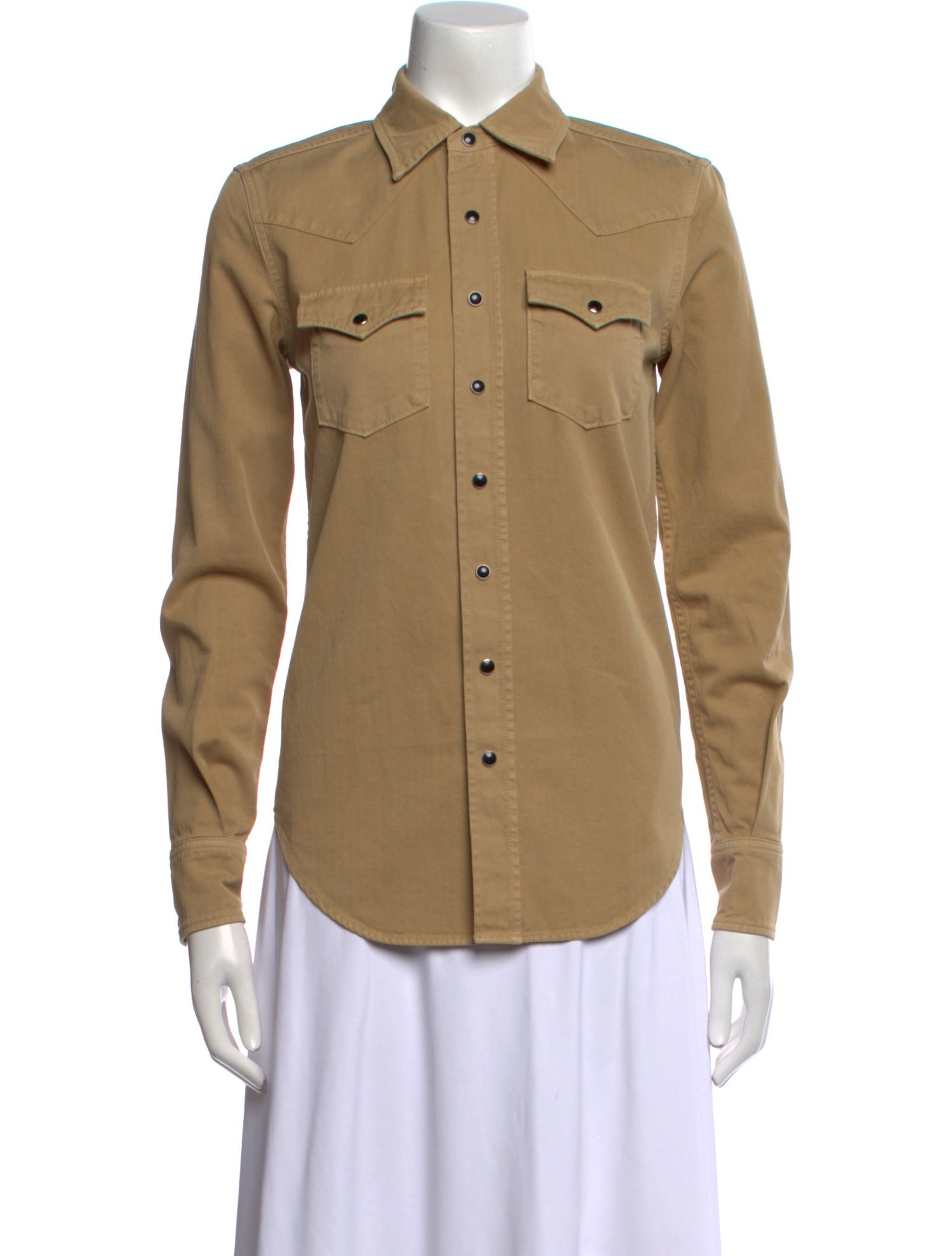 Saint Laurent Long Sleeve Button-Up Top