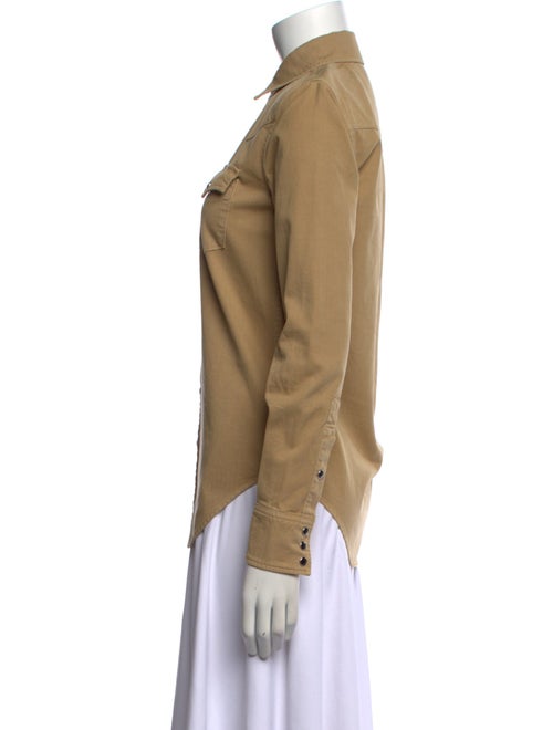 Saint Laurent Long Sleeve Button-Up Top