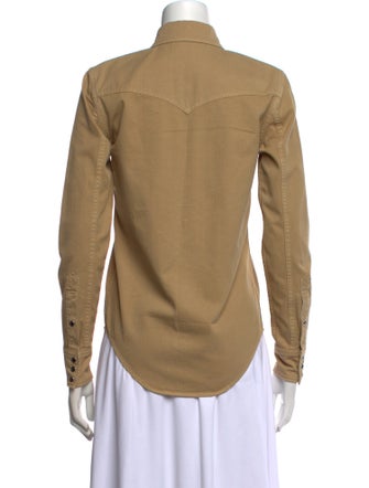 Saint Laurent Long Sleeve Button-Up Top