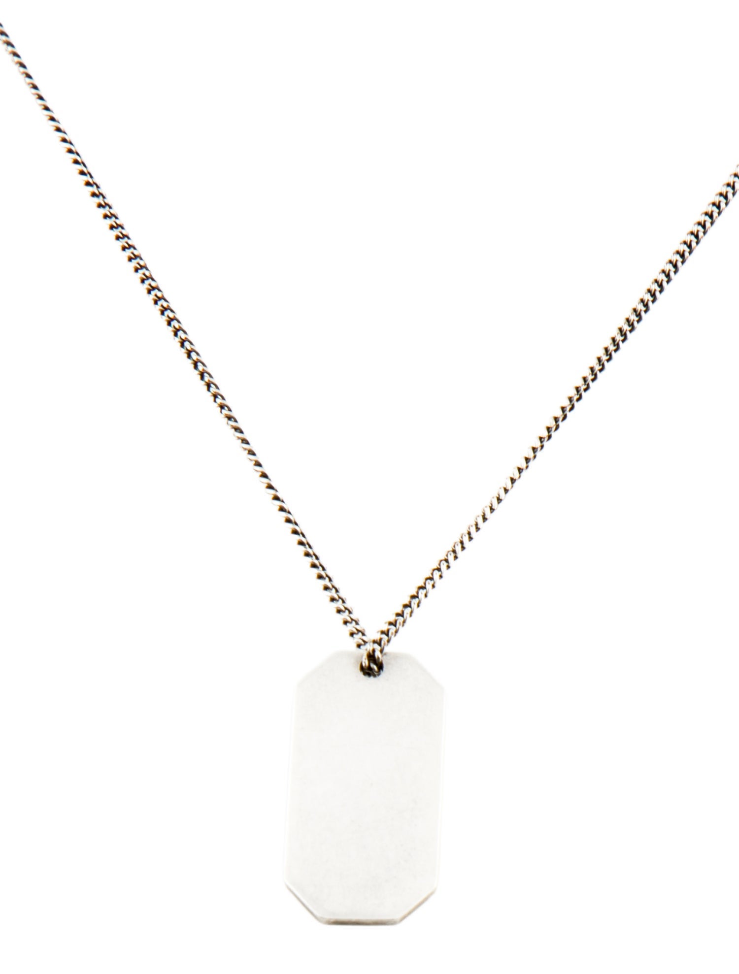 Saint Laurent Dog Tag Pendant Necklace