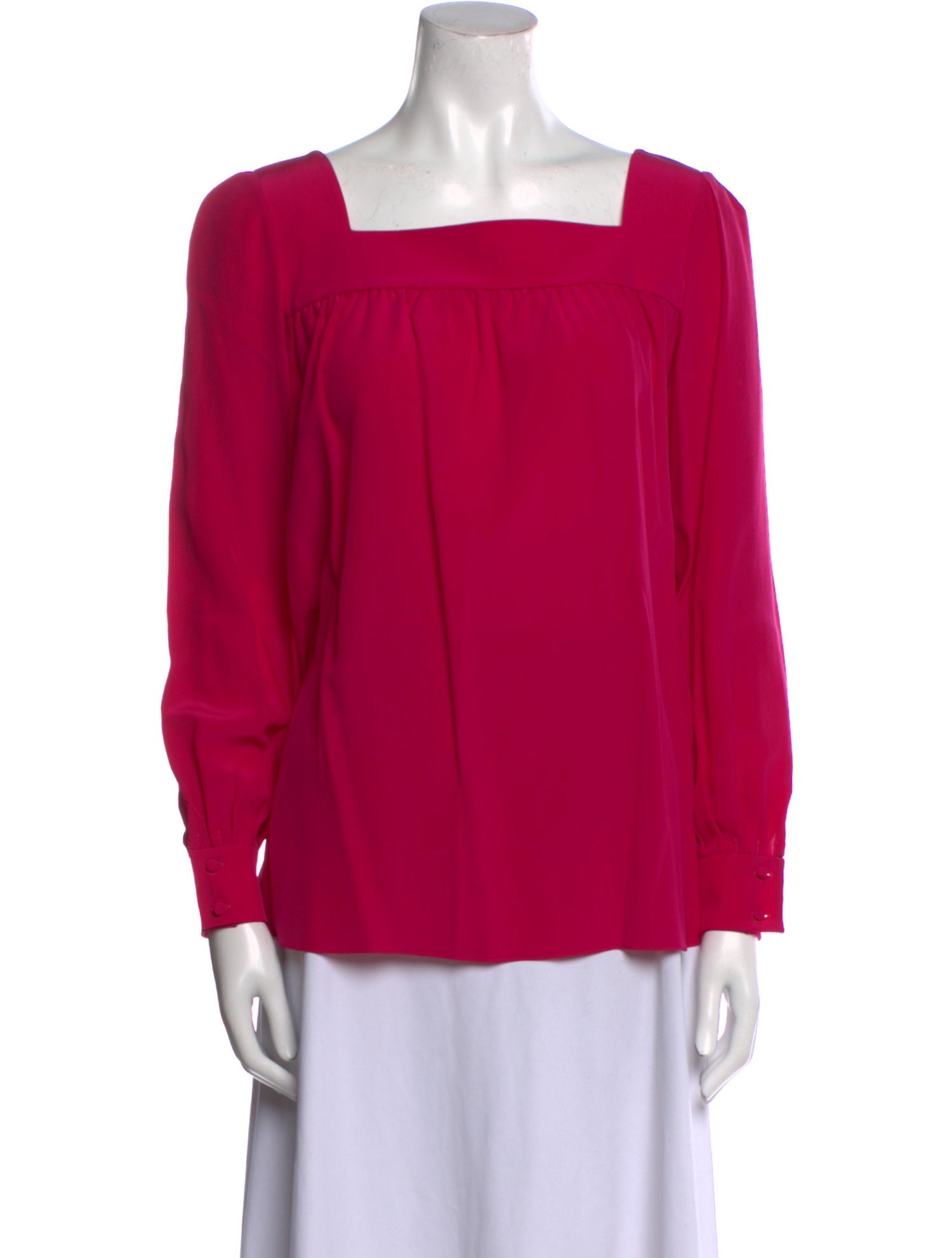 Saint Laurent Silk Square Neckline Blouse