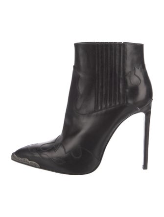 Saint Laurent Leather Animal Print Chelsea Boots