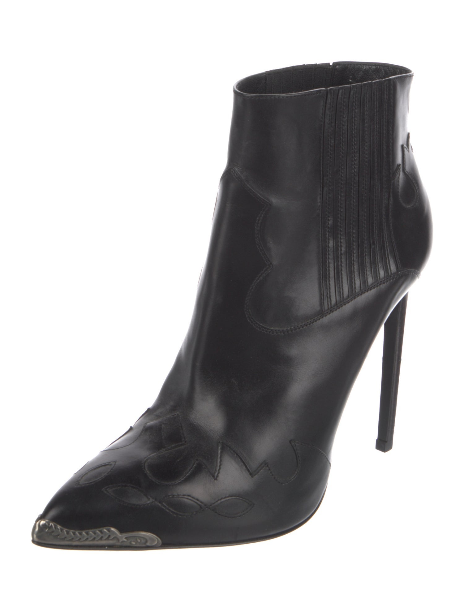 Saint Laurent Leather Animal Print Chelsea Boots