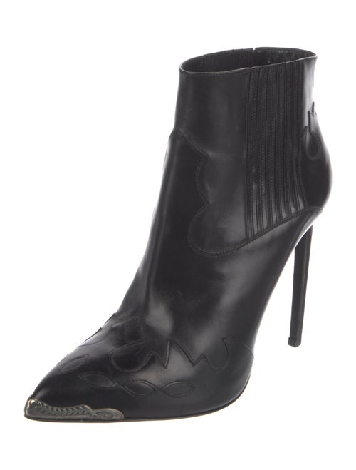 Saint Laurent Leather Animal Print Chelsea Boots