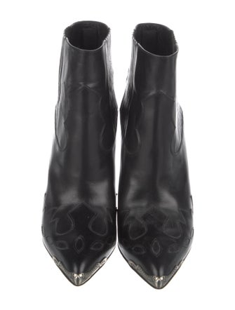 Saint Laurent Leather Animal Print Chelsea Boots