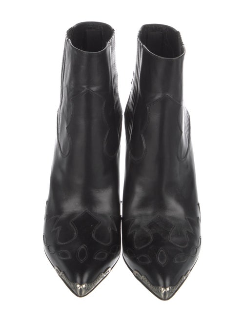 Saint Laurent Leather Animal Print Chelsea Boots