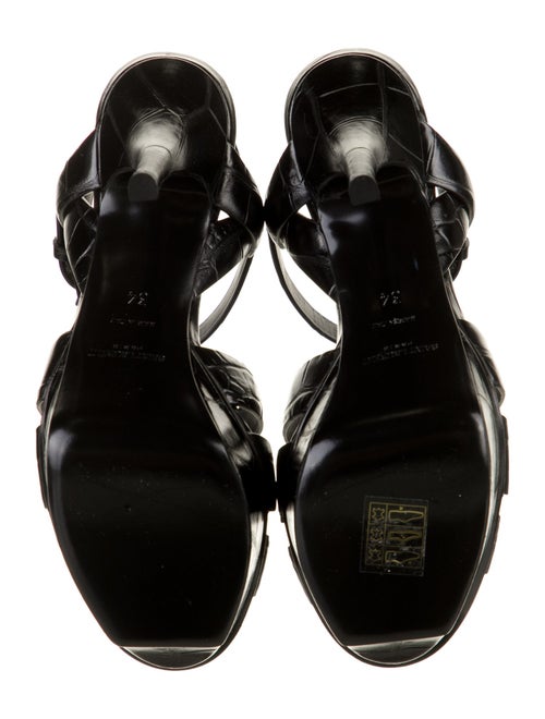 Saint Laurent Embossed Leather T-Strap Sandals