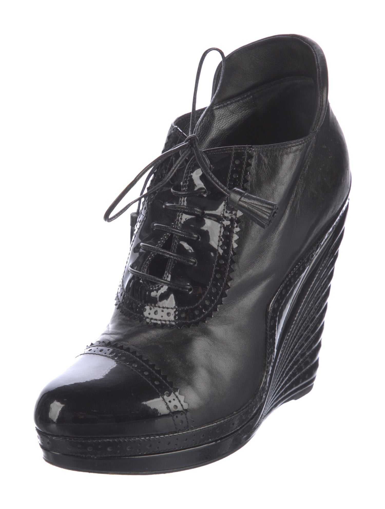 Saint Laurent Leather Lasercut Accents Pumps