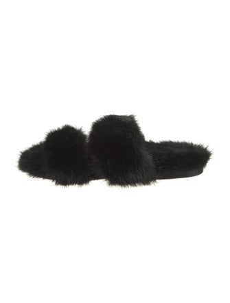 Saint Laurent Mink Fur Trim Slides