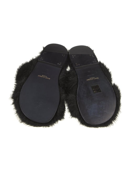 Saint Laurent Mink Fur Trim Slides