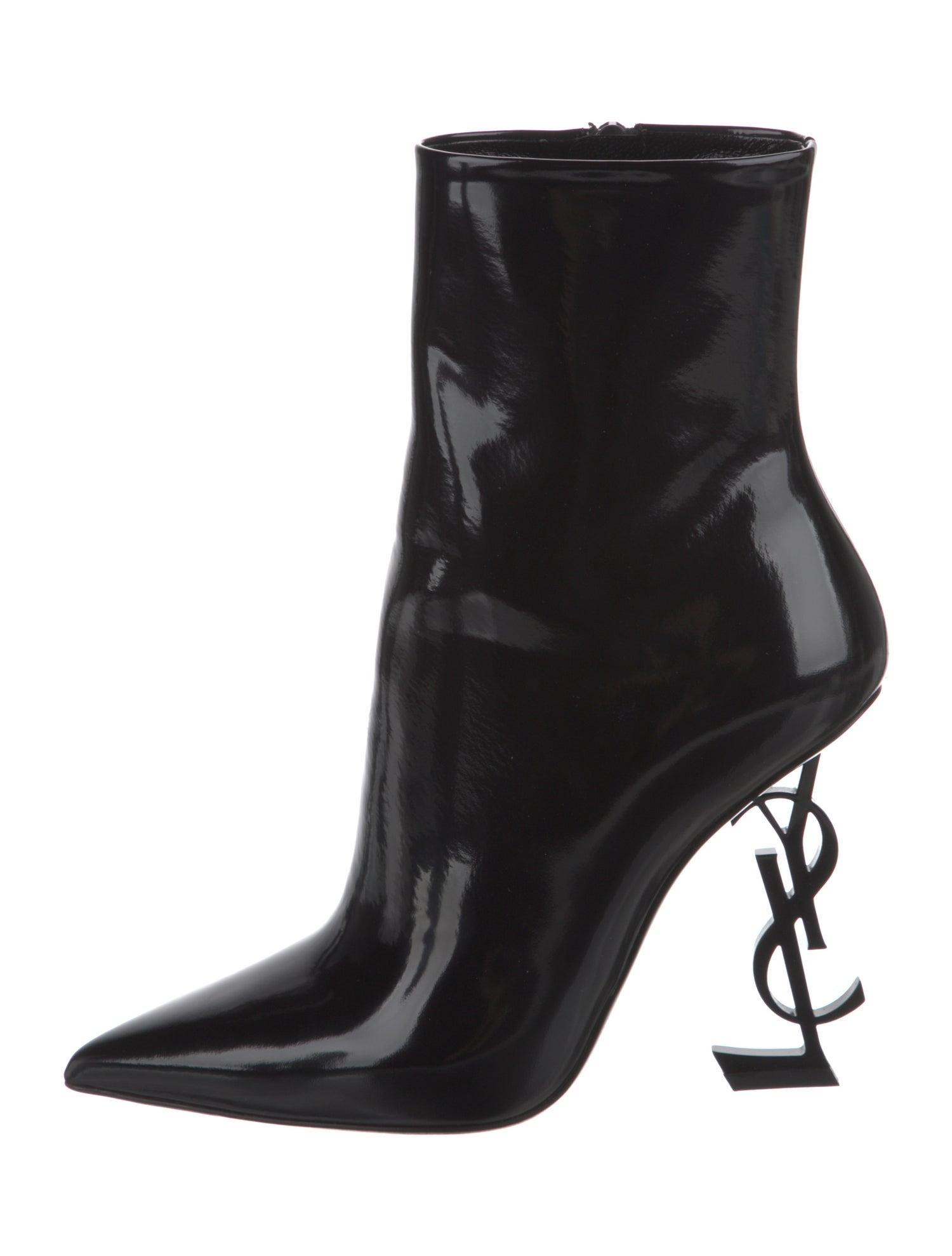 Saint Laurent Patent Leather Lace-Up Boots