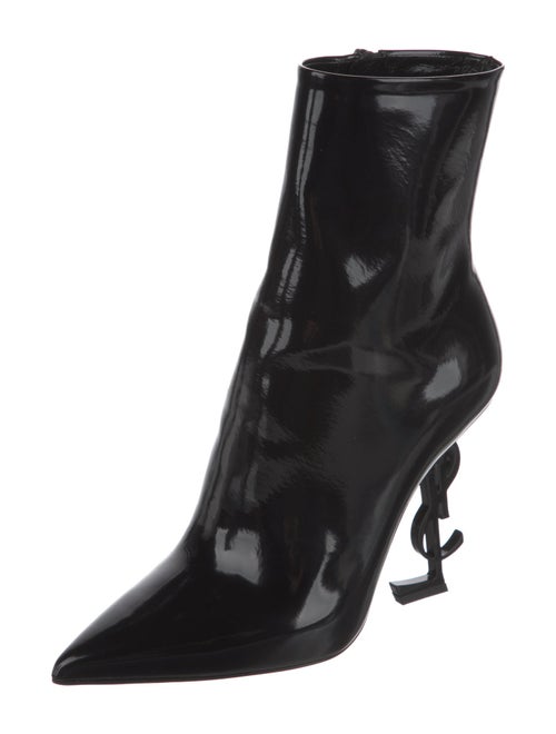 Saint Laurent Patent Leather Lace-Up Boots