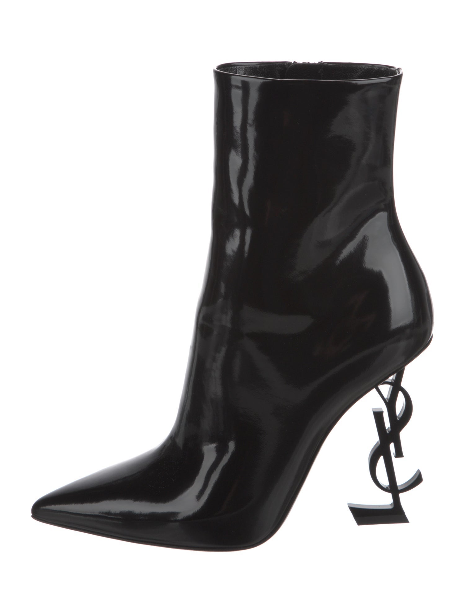 Saint Laurent Patent Leather Lace-Up Boots