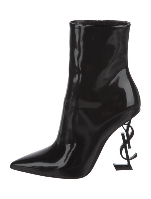 Saint Laurent Patent Leather Lace-Up Boots