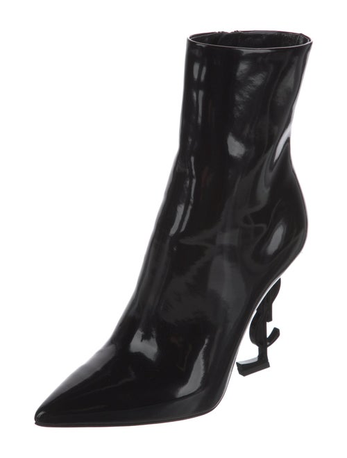 Saint Laurent Patent Leather Lace-Up Boots