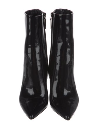 Saint Laurent Patent Leather Lace-Up Boots
