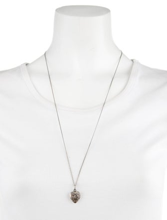 Saint Laurent Long Heart Pendant Necklace