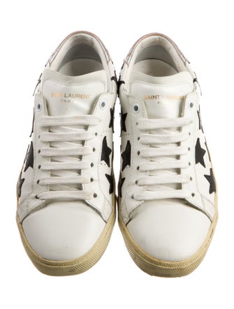 Saint Laurent Leather Printed Sneakers