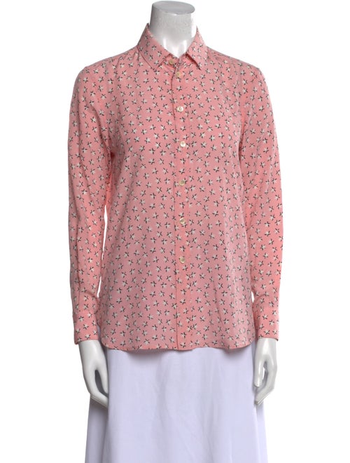 Saint Laurent Silk Printed Button-Up Top