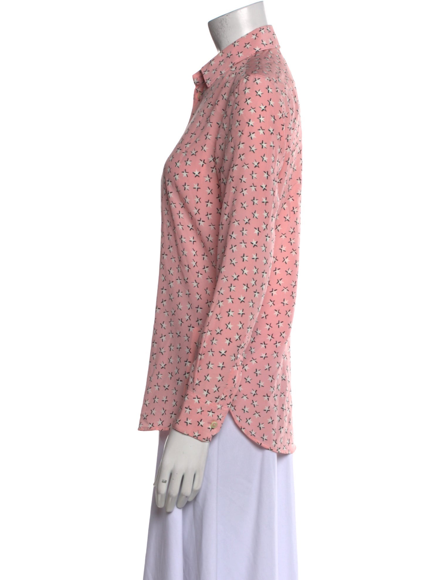 Saint Laurent Silk Printed Button-Up Top