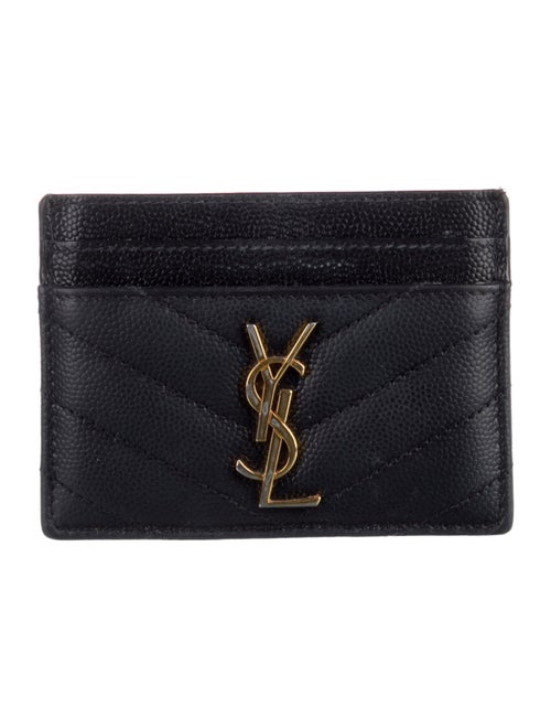 Saint Laurent Signature Logo Leather Card Holder