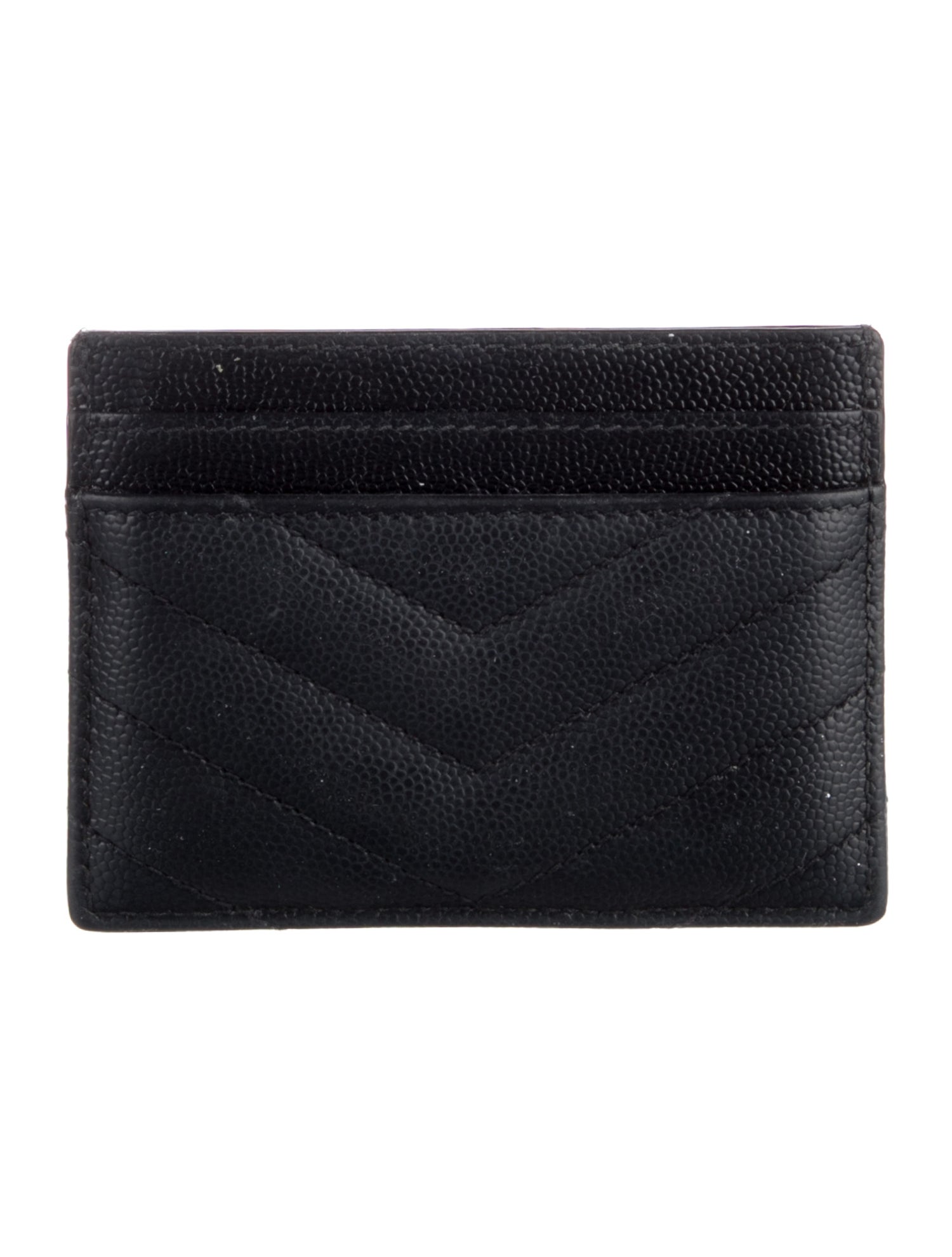 Saint Laurent Signature Logo Leather Card Holder