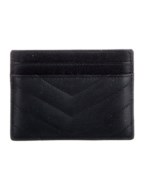 Saint Laurent Signature Logo Leather Card Holder