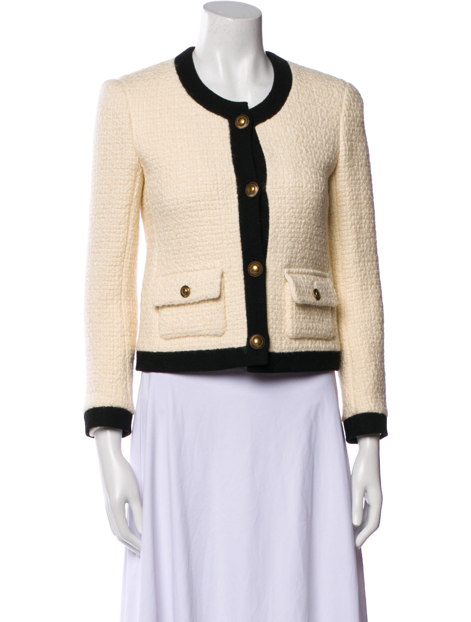 Saint Laurent Wool Colorblock Pattern Evening Jacket