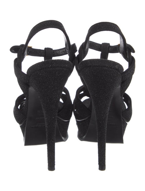 Saint Laurent Glitter T-Strap Sandals