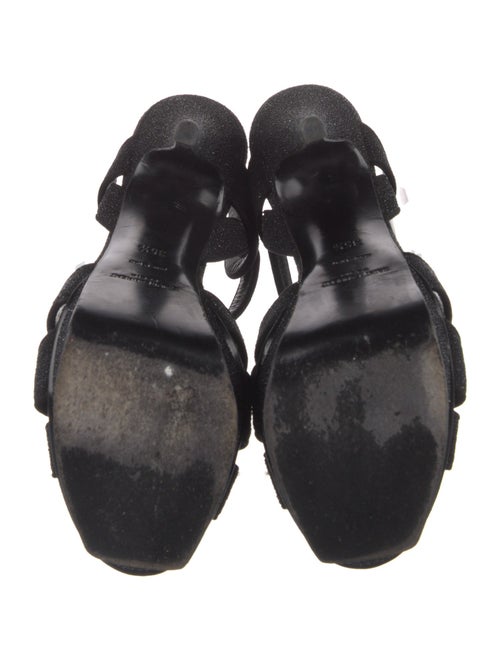 Saint Laurent Glitter T-Strap Sandals