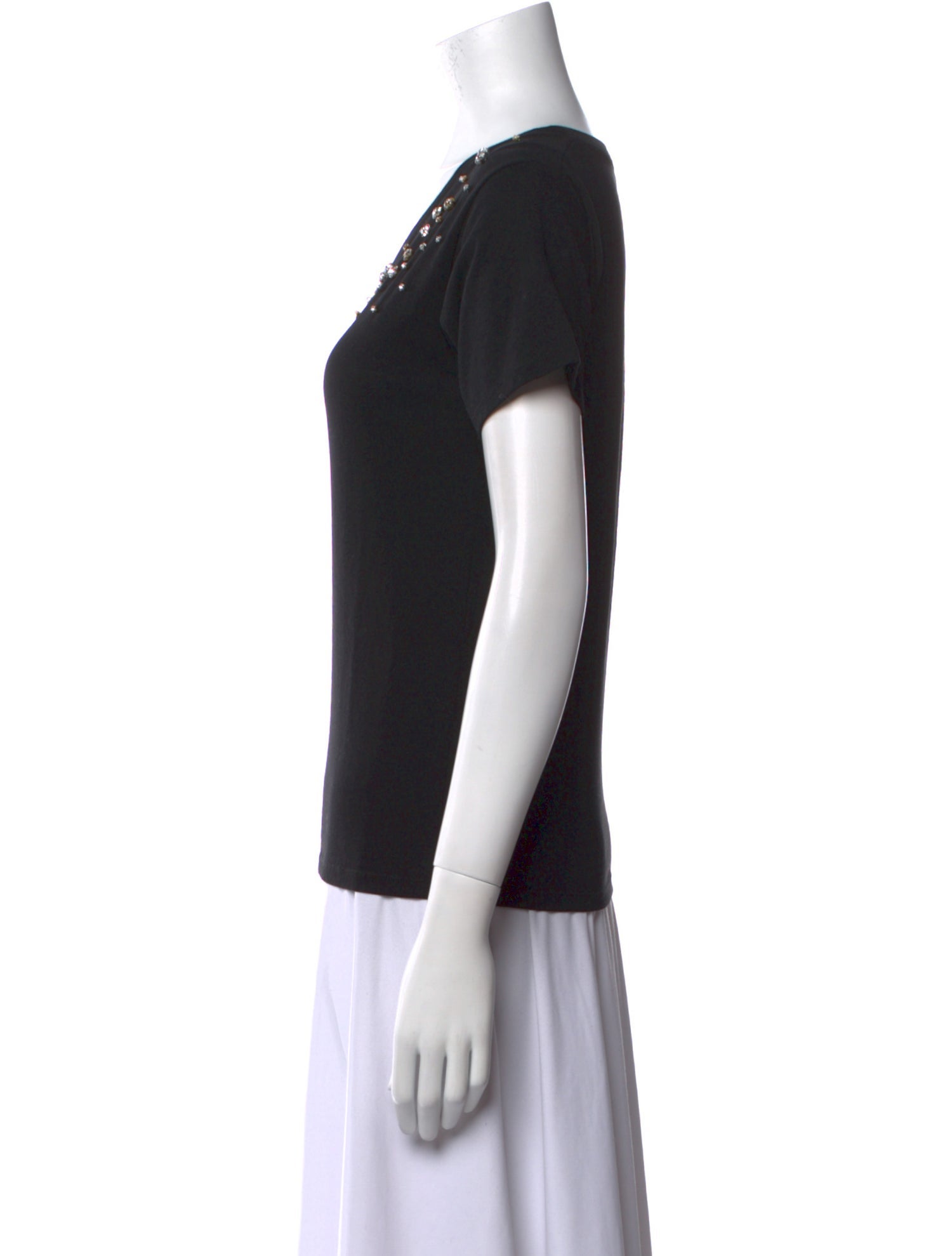 Saint Laurent Scoop Neck Short Sleeve T-Shirt