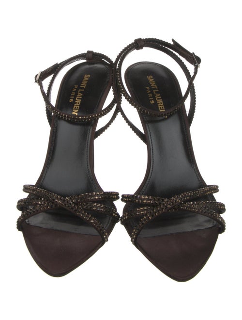 Saint Laurent Satin Crystal Embellishments Sandals