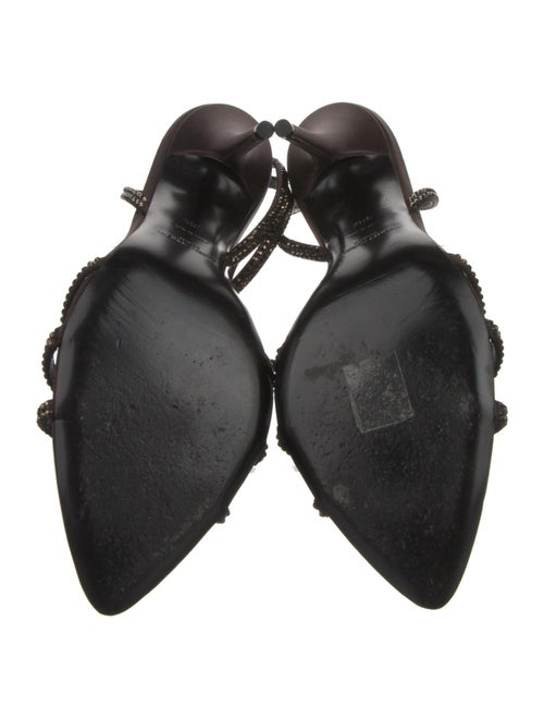 Saint Laurent Satin Crystal Embellishments Sandals