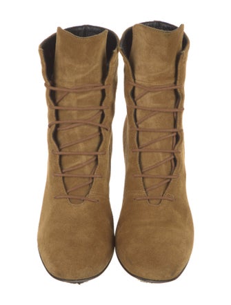 Saint Laurent Suede Lace-Up Boots