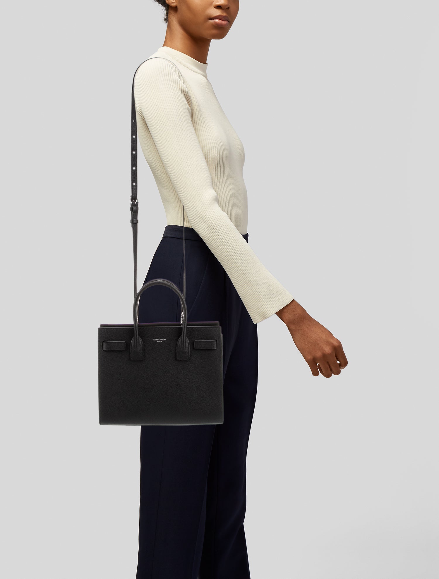 Saint Laurent Leather Sac De Jour Baby