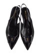 Saint Laurent Leather Bow Accents Slingback Flats