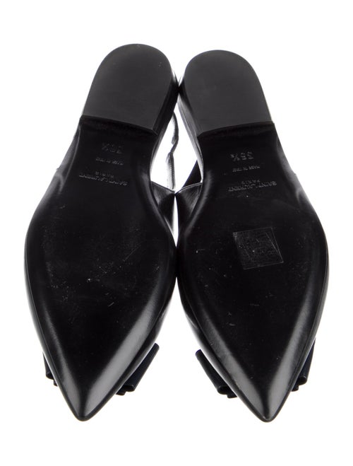 Saint Laurent Leather Bow Accents Slingback Flats