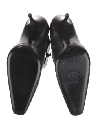 Saint Laurent Leather Crystal Embellishments Boots