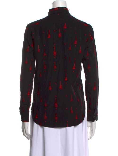 Saint Laurent 2015 Printed Button-Up Top